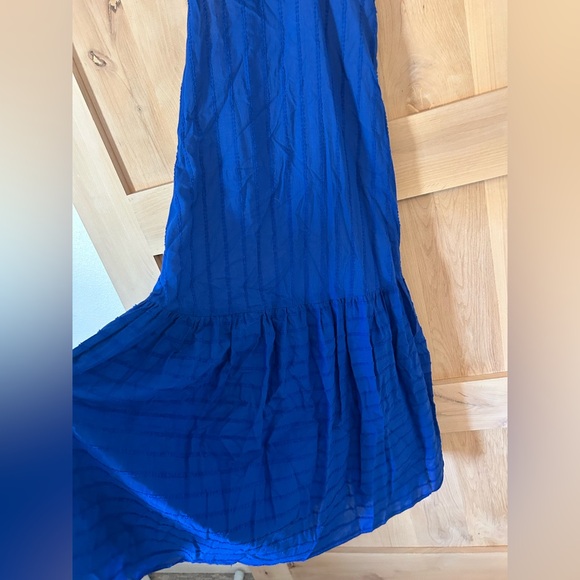 Corey Lynn Carter Blue Wedding special occasion Halter Maxi Dress neck sash, XS. - Picture 4 of 4